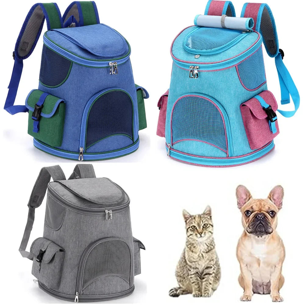 Breathable Pet Travel Backpack with Side Pockets | Hiking