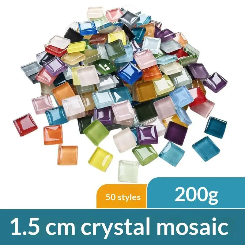 Crystal Mosaic Tiles 1.5cm – 50 Colors 200g DIY Craft Pack