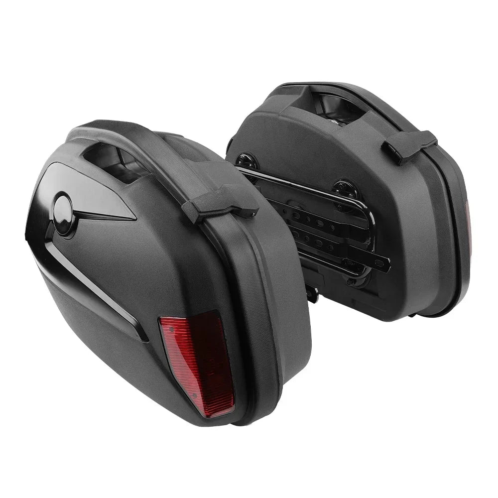 Universal Motorcycle Hard Saddlebags 23L ABS Side Cases Pair