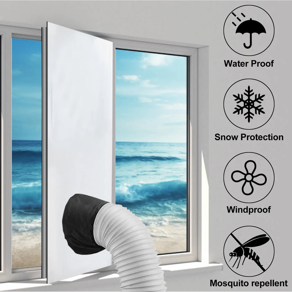 AC & Dryer Window Sealing Cloth – No-Drill Soft Cloth Baffle