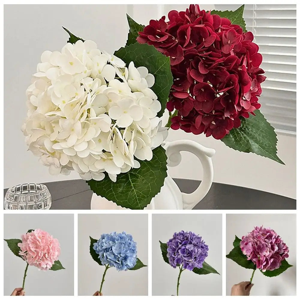 Large 3D Silk Hydrangea Artificial Flowers – Lifelike Fake Blooms