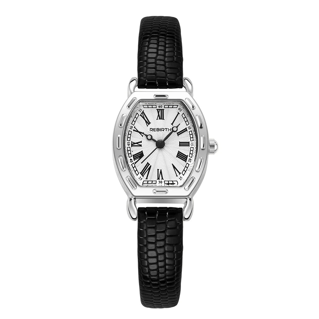 REBIRTH Women's Quartz Watch – Leather Strap & Roman Numerals