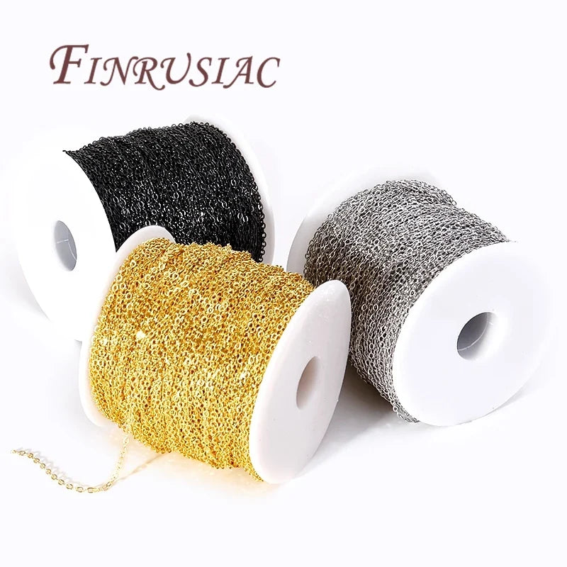 18K Gold Plated Flat O Chain 1.5mm – DIY Jewelry Making
