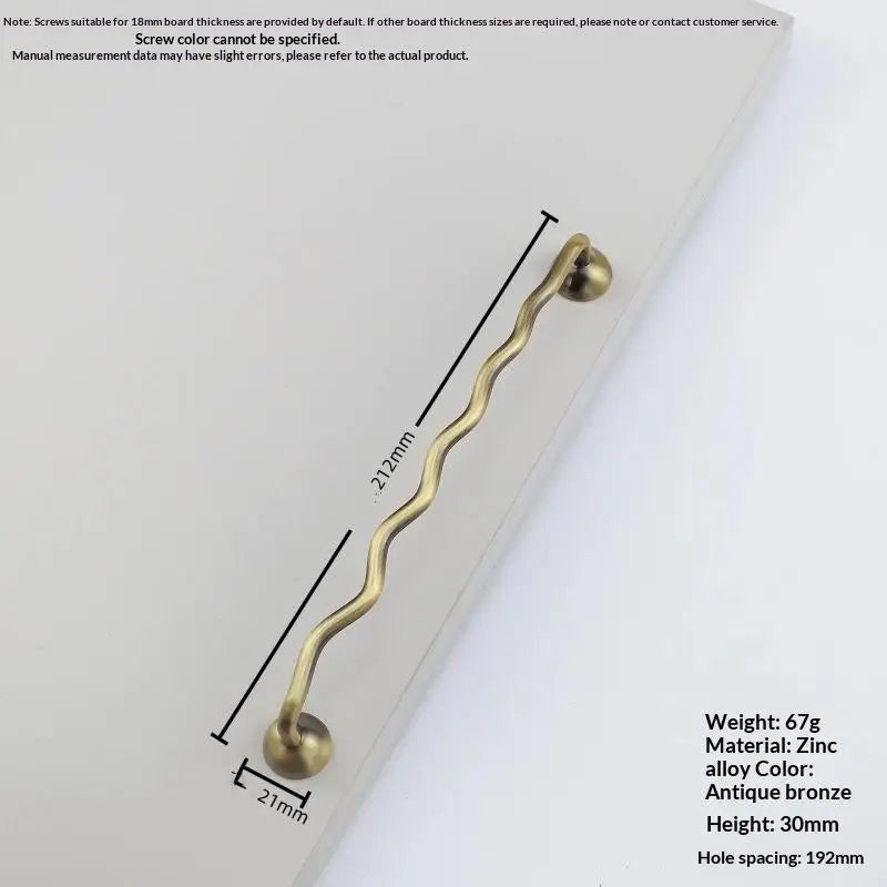 Zinc Alloy Wavy Cabinet Pull Handle – Modern Kitchen & Bath