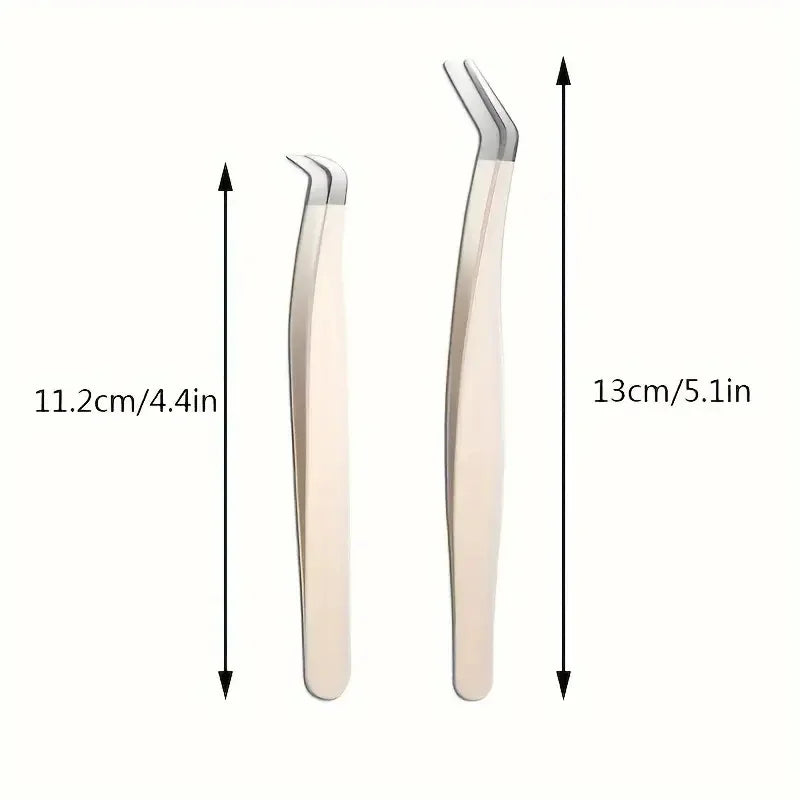Precision Curved Tip Eyelash Extension Tweezers – Stainless Steel