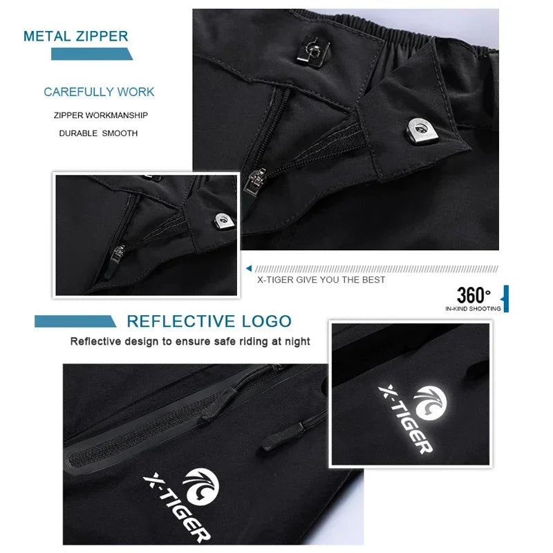 X-TIGER Men's MTB Bike Shorts – 7-Pocket Quick Dry Cycling