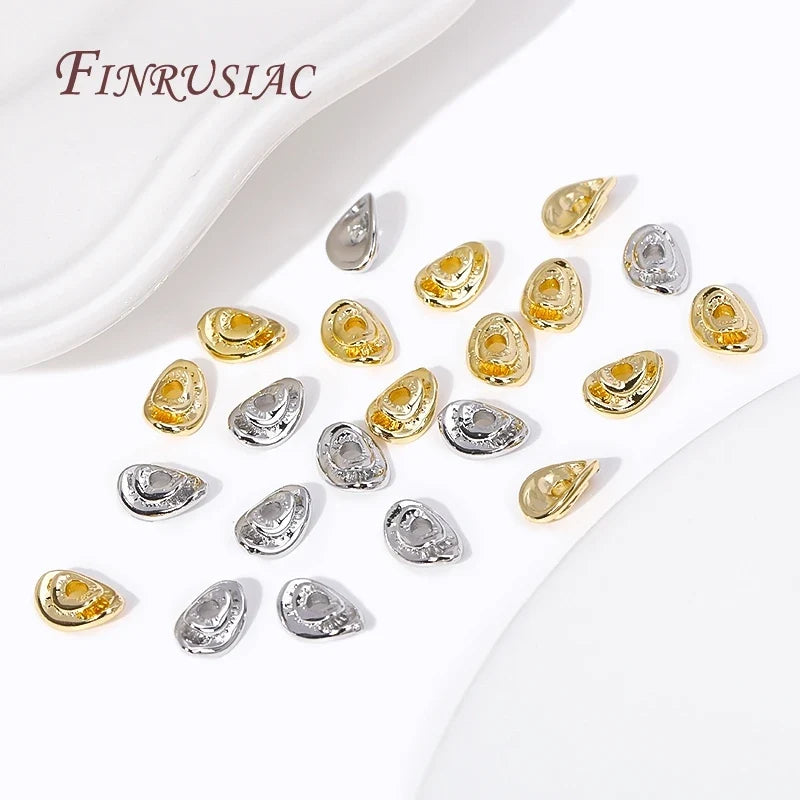 18K Gold Plated Curved Disk Spacer Beads | Brass DIY Jewelry