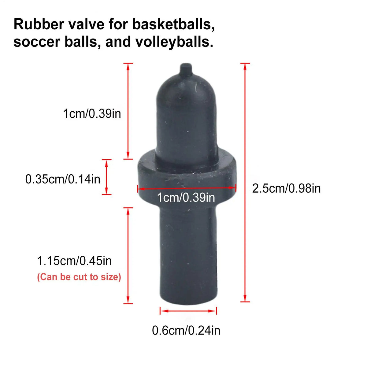 5-Pack Rubber Ball Valve Replacement Inflation Nozzle – Universal Fit