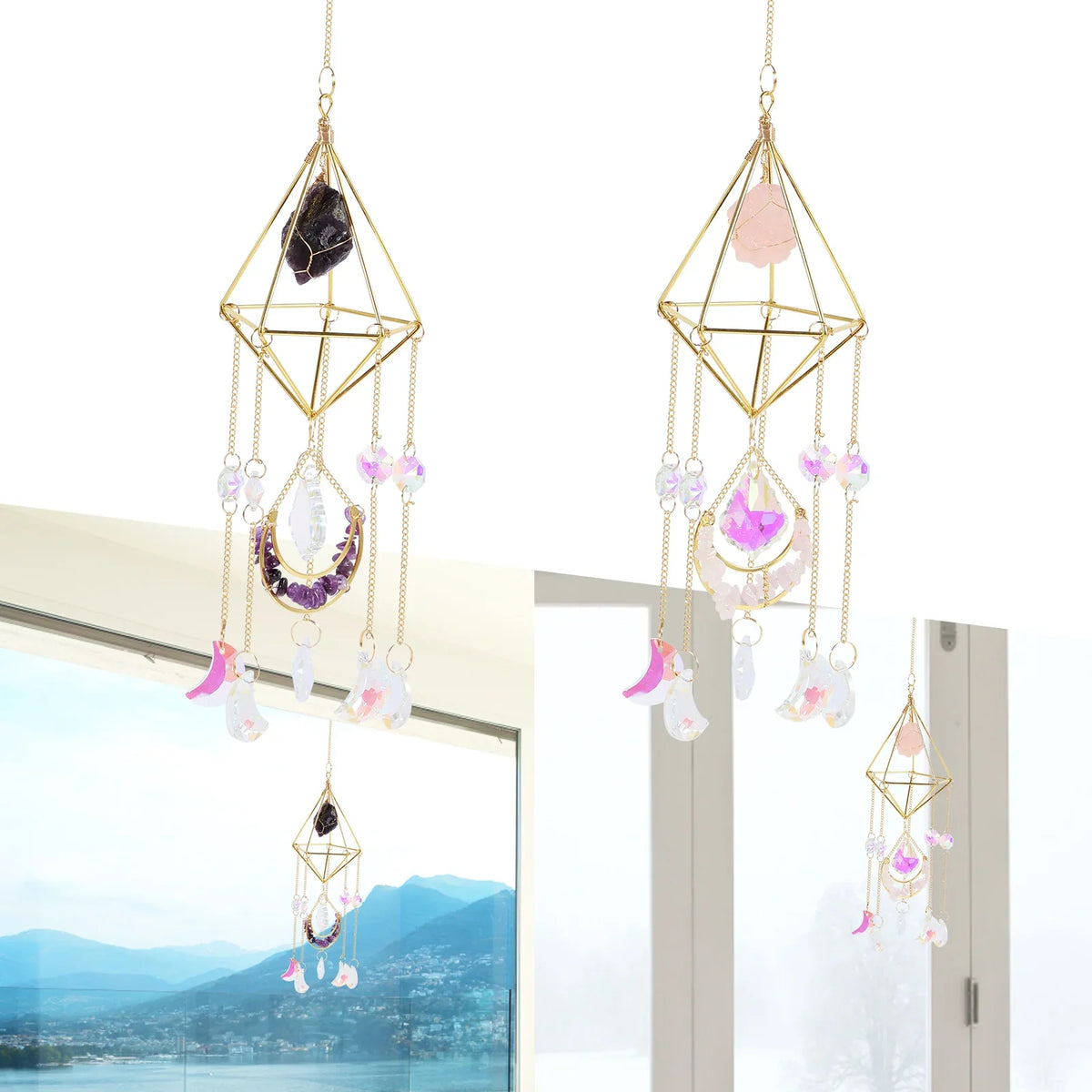 Hanging Crystal Suncatcher for Window & Garden Décor