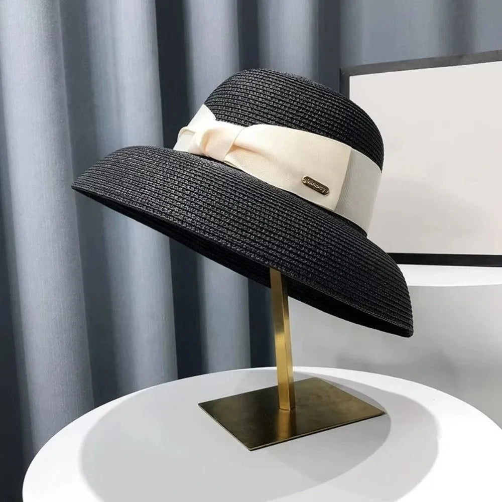 Women's Wide Brim Straw Sun Hat – UV Protection Beach Hat