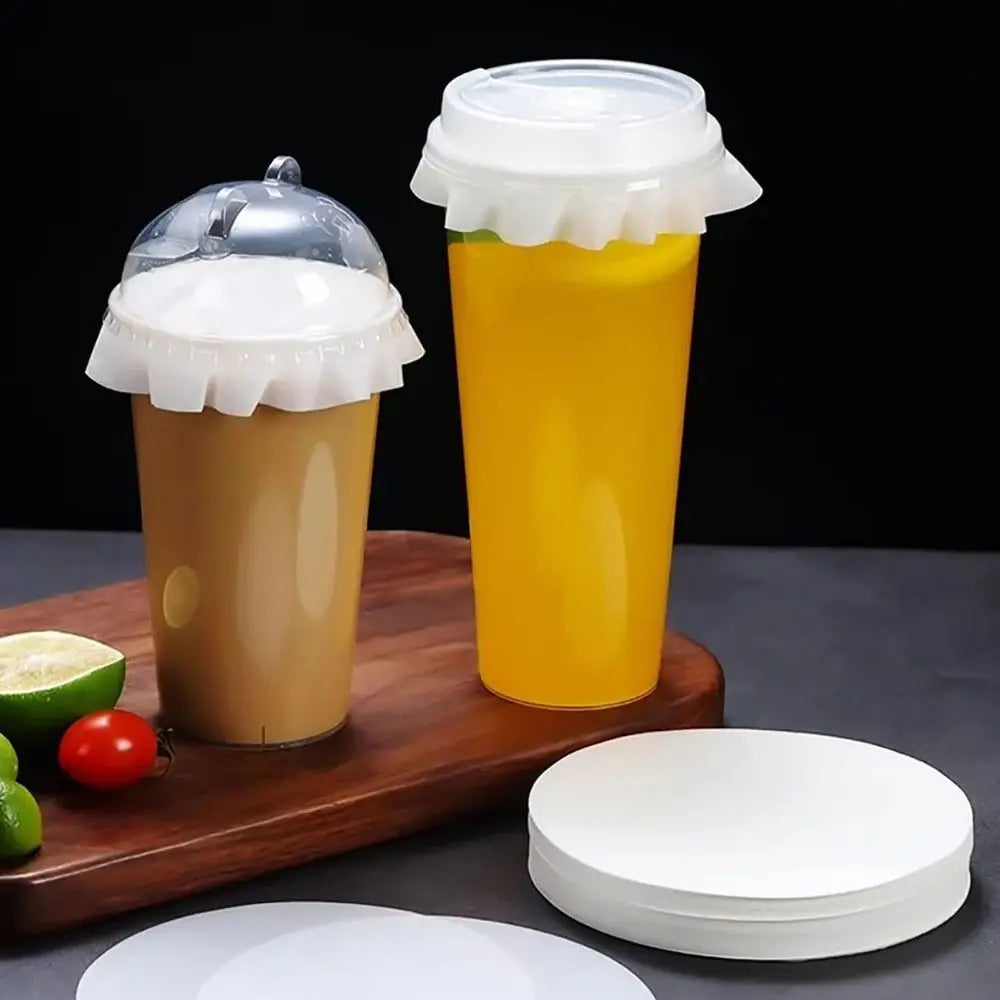 500Pcs Disposable Leakproof Sealing Paper for Beverage Cups