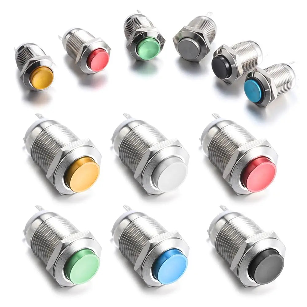 12mm Waterproof Momentary Metal Push Button Switch 250V
