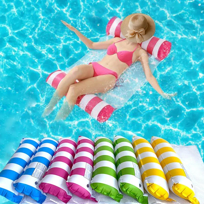 Inflatable Floating Water Hammock Pool Mat – PVC Air Mattress