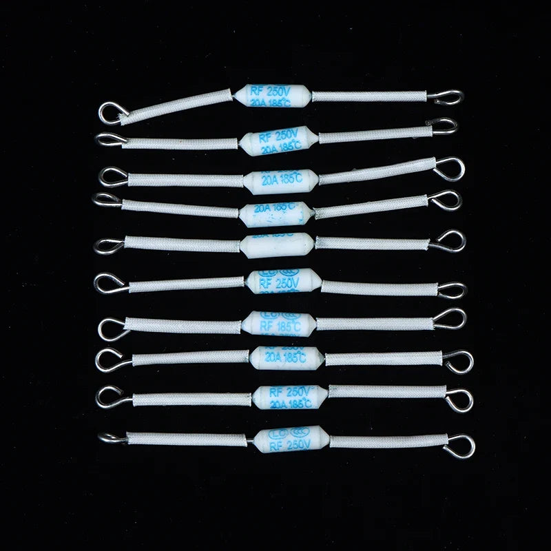 10Pcs Ceramic Thermal Cutoff Fuse 10/15/20A 250V 185°C 230°C