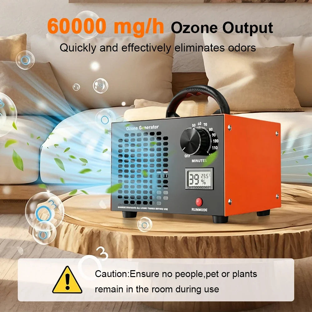 Raugee 60g/h Ozone Generator – Air Purifier & Odor Eliminator
