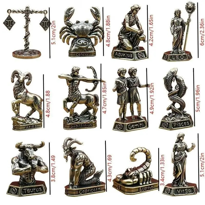 Vintage Metal Zodiac Figurine Sculpture | Home Decor & Gift