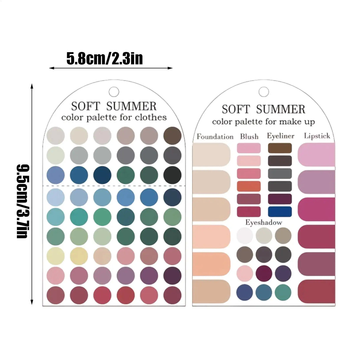 Soft Summer Seasonal Color Palette Cards – Makeup & Fashion Guide