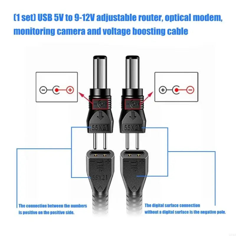 USB 5V to 9V/12V Selectable Power Converter Cable | Digital Display