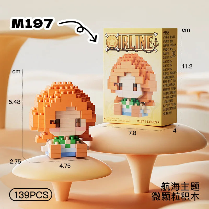 One Piece Anime Mini Block Figures – 20 Styles | 3D Assembly Toy