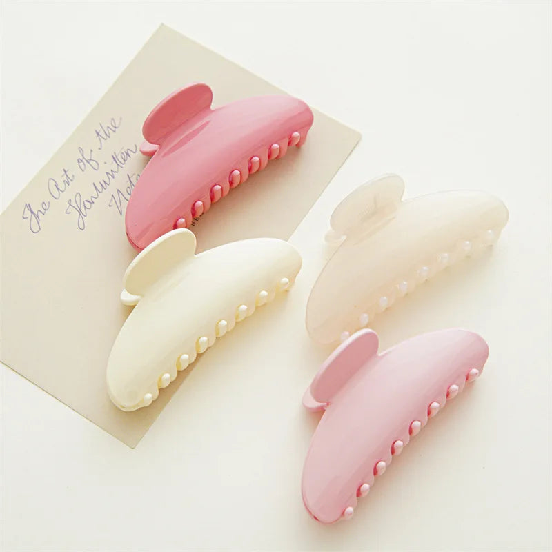 Large Acrylic Hair Claw Clip – French Semicircle Shark Clip