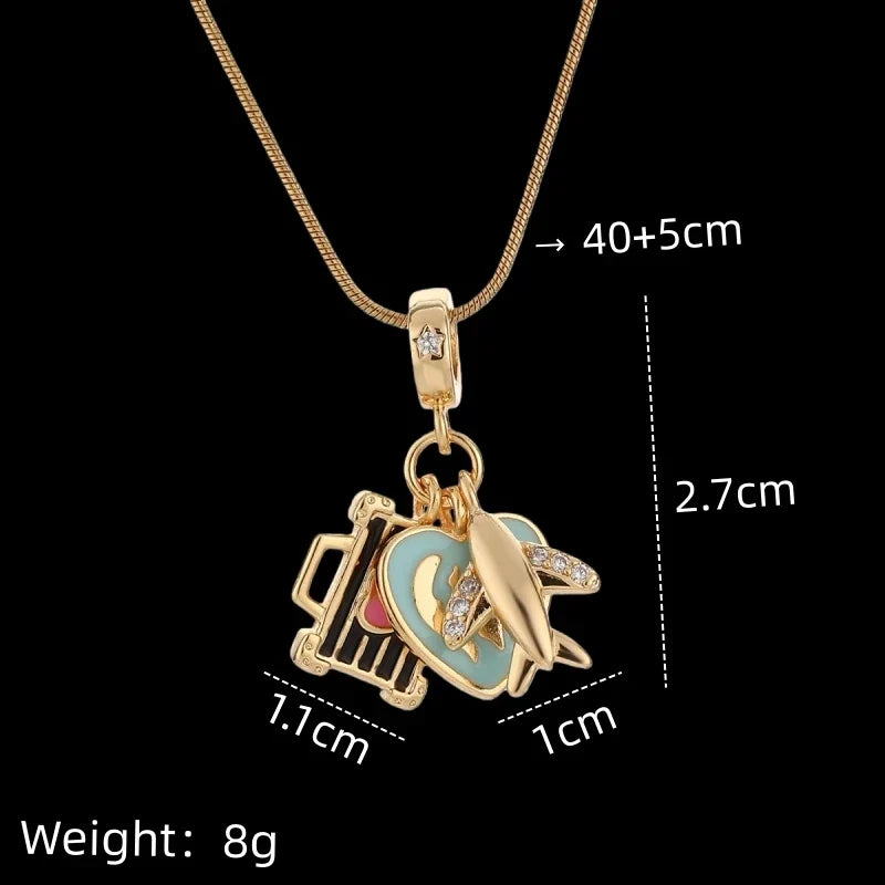 Women's Gold Minimalist Clavicle Pendant Necklace | Zirconia