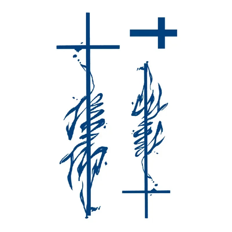 Blue Snake Temporary Tattoo Sticker – Waterproof Body Art