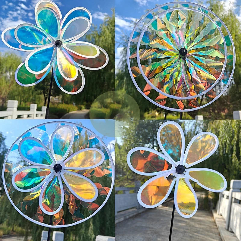 Reflective Sunflower Windmill – Bird-Deterrent Garden Decor, 6 Colors