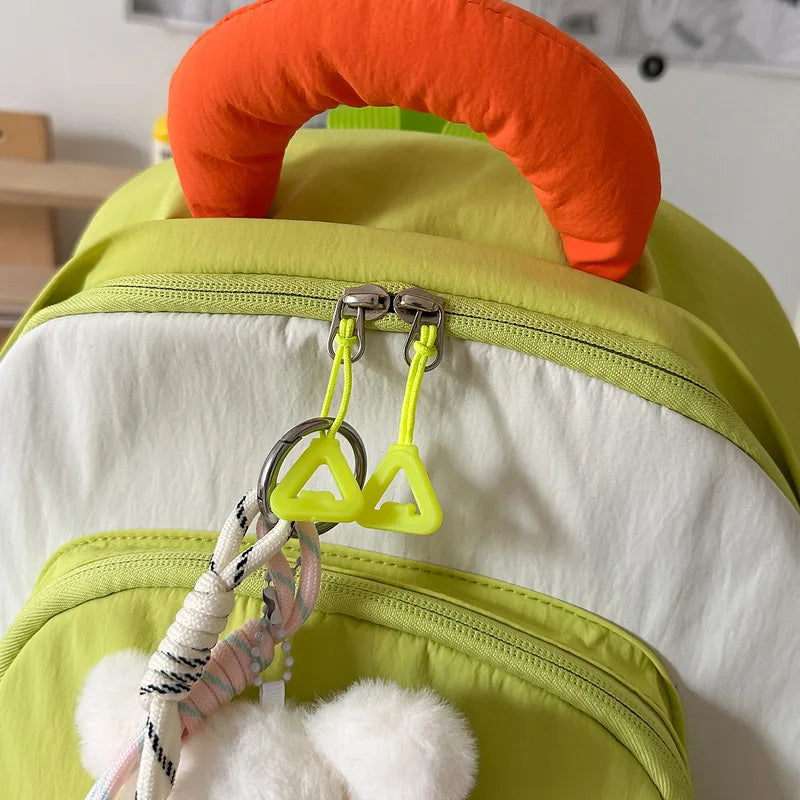 Kids Two-Tone Cartoon School Backpack | Elementary Nylon Bag