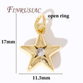 18K Gold Plated Star Charms – Brass Zircon DIY Jewelry Pendants