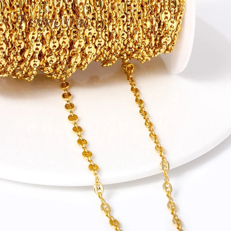 18K Gold Plated Pig Nose Chain – DIY Necklace & Bracelet Bulk