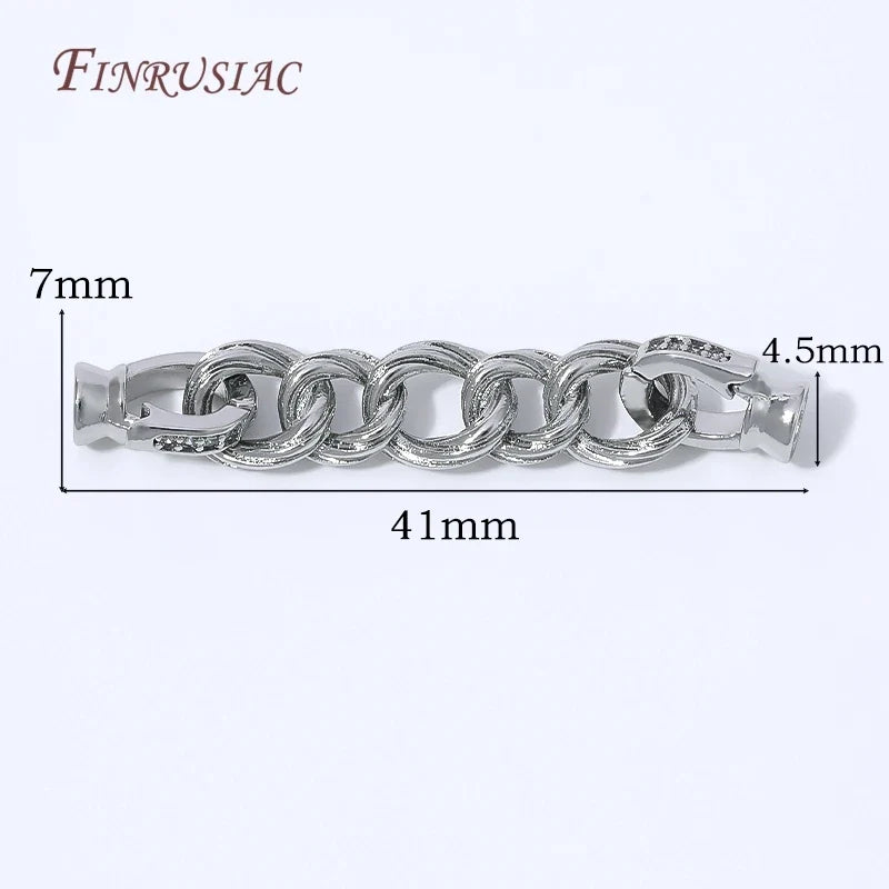 18K Gold Plated Twisted Rope Crystal Rhinestone Jewelry Clasp