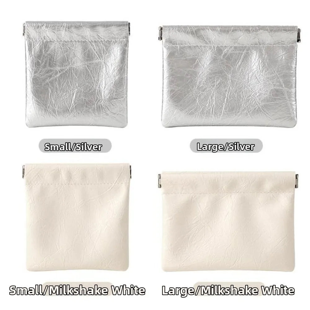 Waterproof PU Leather Coin Purse – Auto-Closure Mini Bag