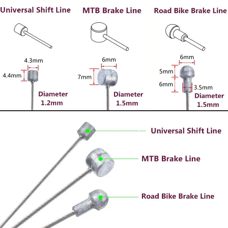 20/50PCS Stainless Steel Bike Brake & Shift Inner Cable Wire