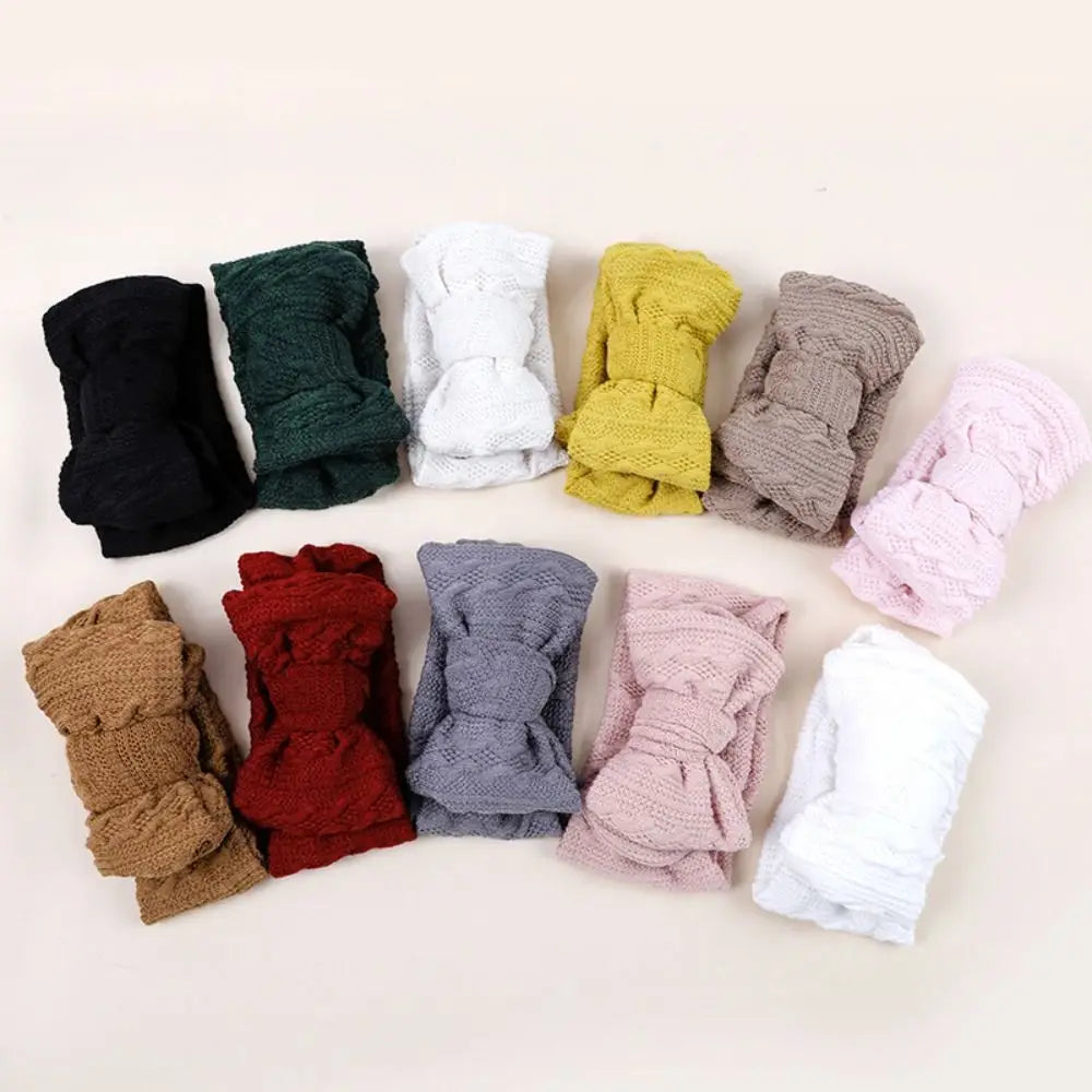 Baby Wide Jacquard Knit Headband – Warm Elastic Winter Wrap