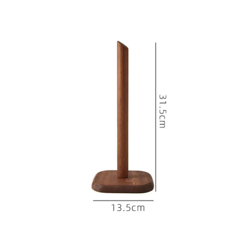 Solid Wood Kitchen Rack – Vertical Tissue & Cling Film Holder