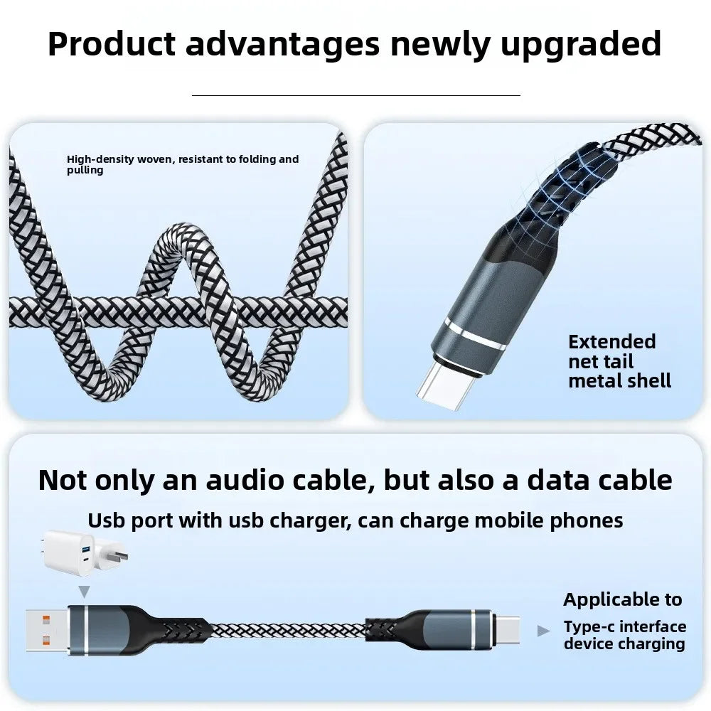 Nixie 1-to-2 Dual RCA Audio Cable – AUX & USB Compatible