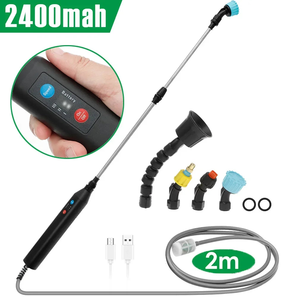 Retractable Electric Sprayer Wand – 4 Nozzles Telescopic