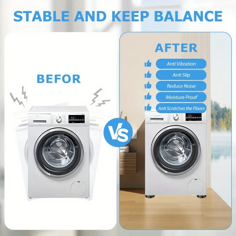 4-Pack Anti-Vibration Pads for Washing Machine & Appliances