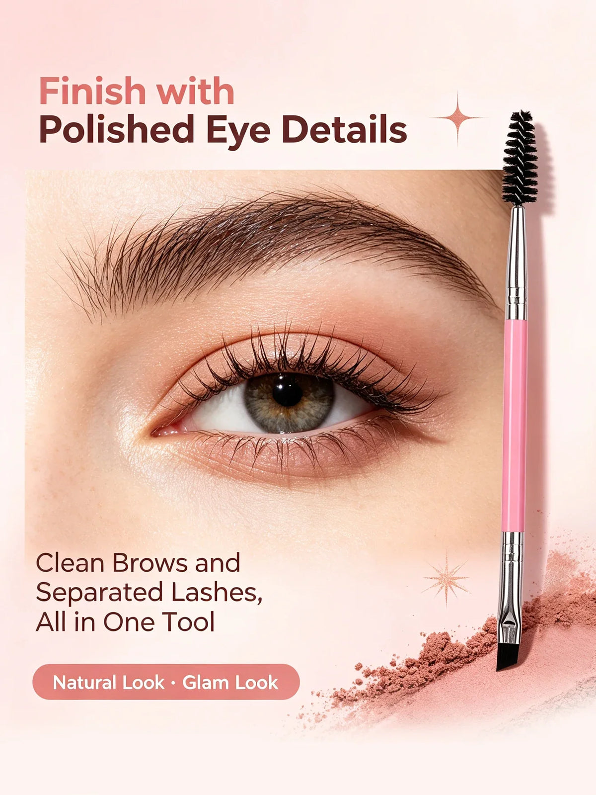 3-Piece Pink Travel Makeup Brush Set – Blush & Eye Brushes