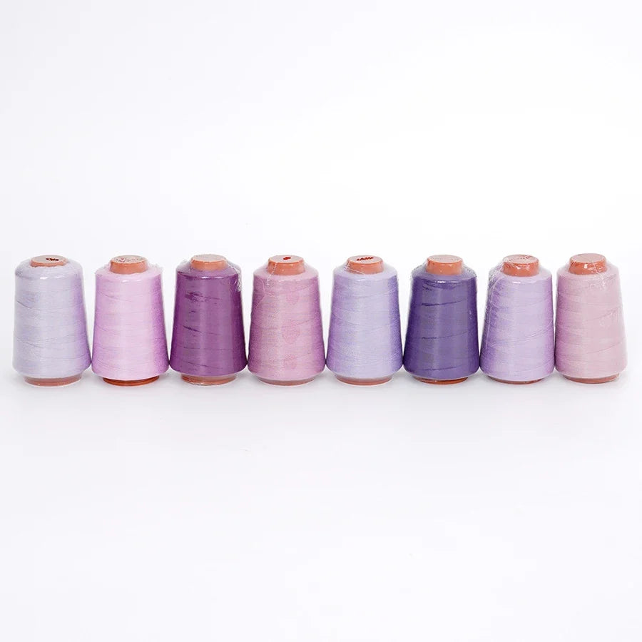 Purple 402 Polyester Sewing Thread – 8 Rolls, 800 Yds Each