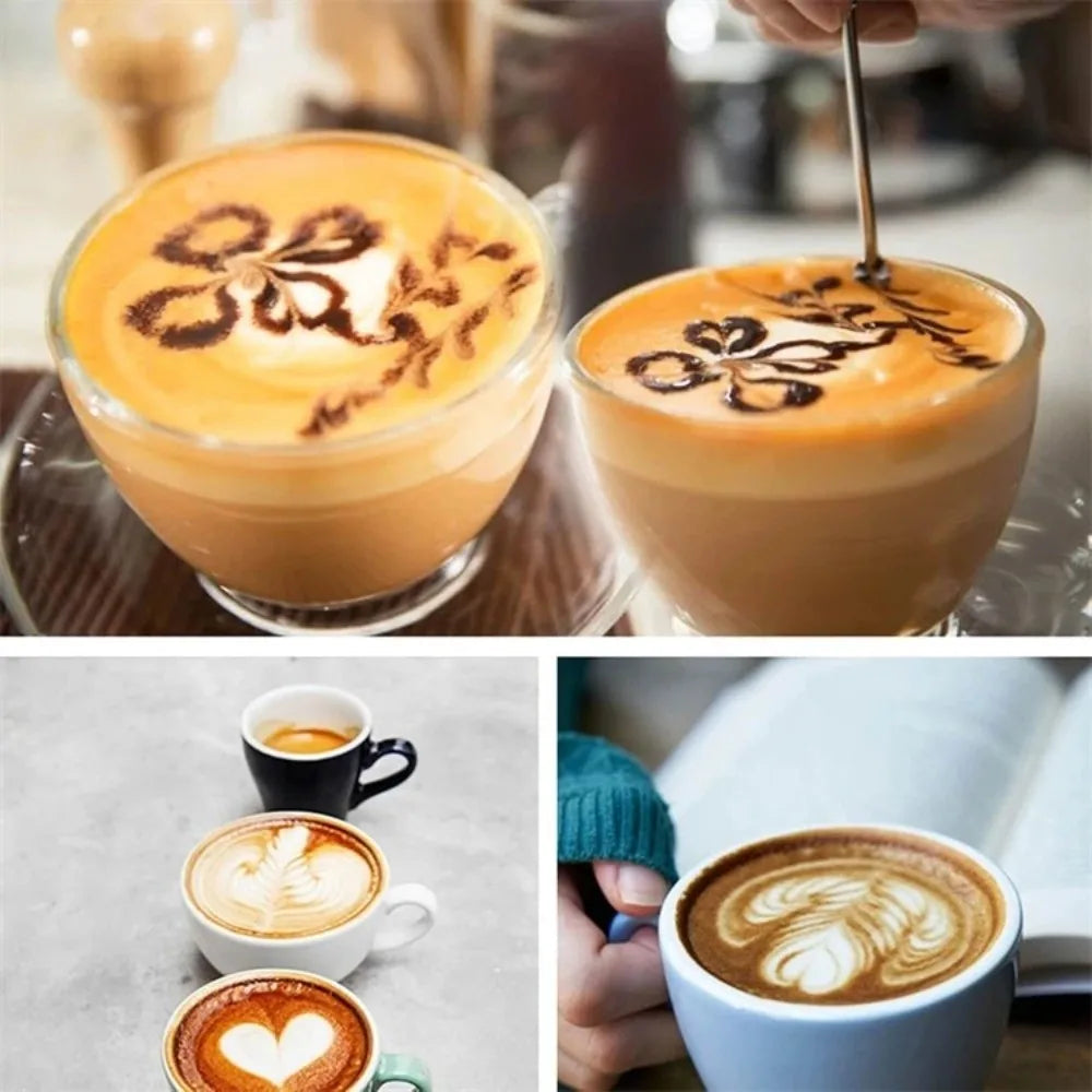 Wooden Handle Coffee Latte Art Pen – Needle & Spatula Tool