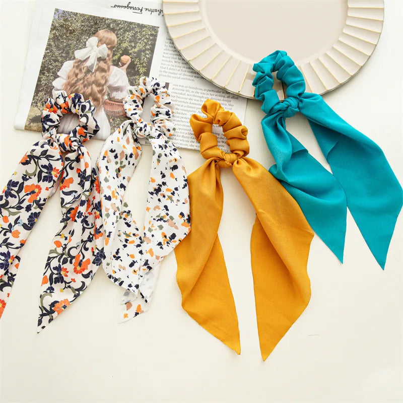 Korean Polka Dot Scrunchies – Women's Elastic Hair Ties & Scarf