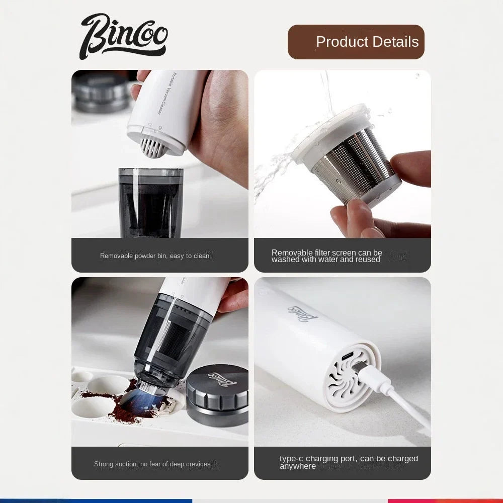 Bincoo Wireless Coffee Grounds Vacuum – Rechargeable Cleaner