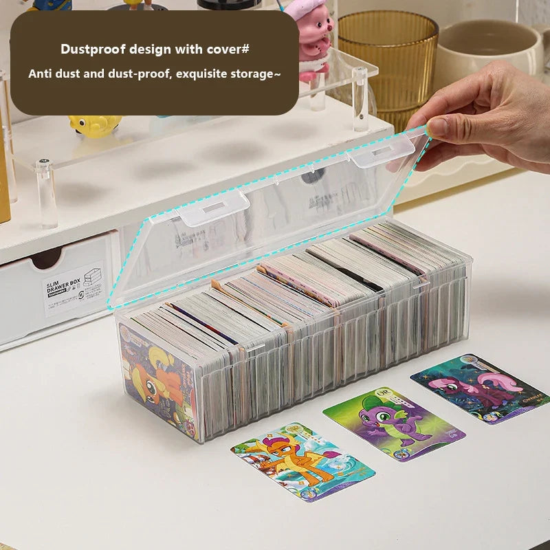 Clear Card Storage Box – Holds 550+ Cards & Adjustable Dividers