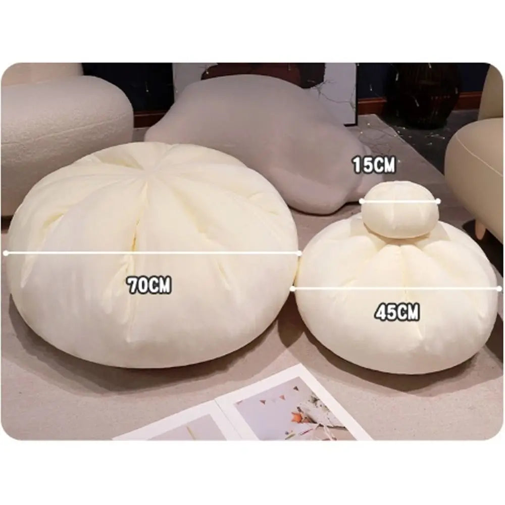 Steamed Bun Throw Pillow – Soft Velvet Cushion 45cm | PP Cotton