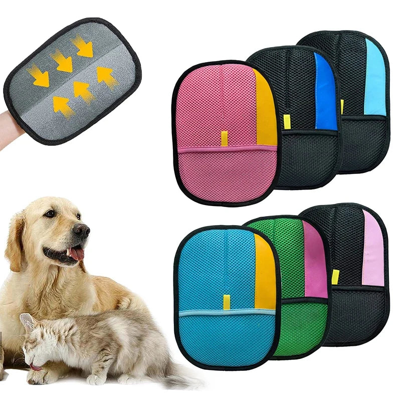 Pet Hair Remover Grooming Gloves for Cats & Dogs