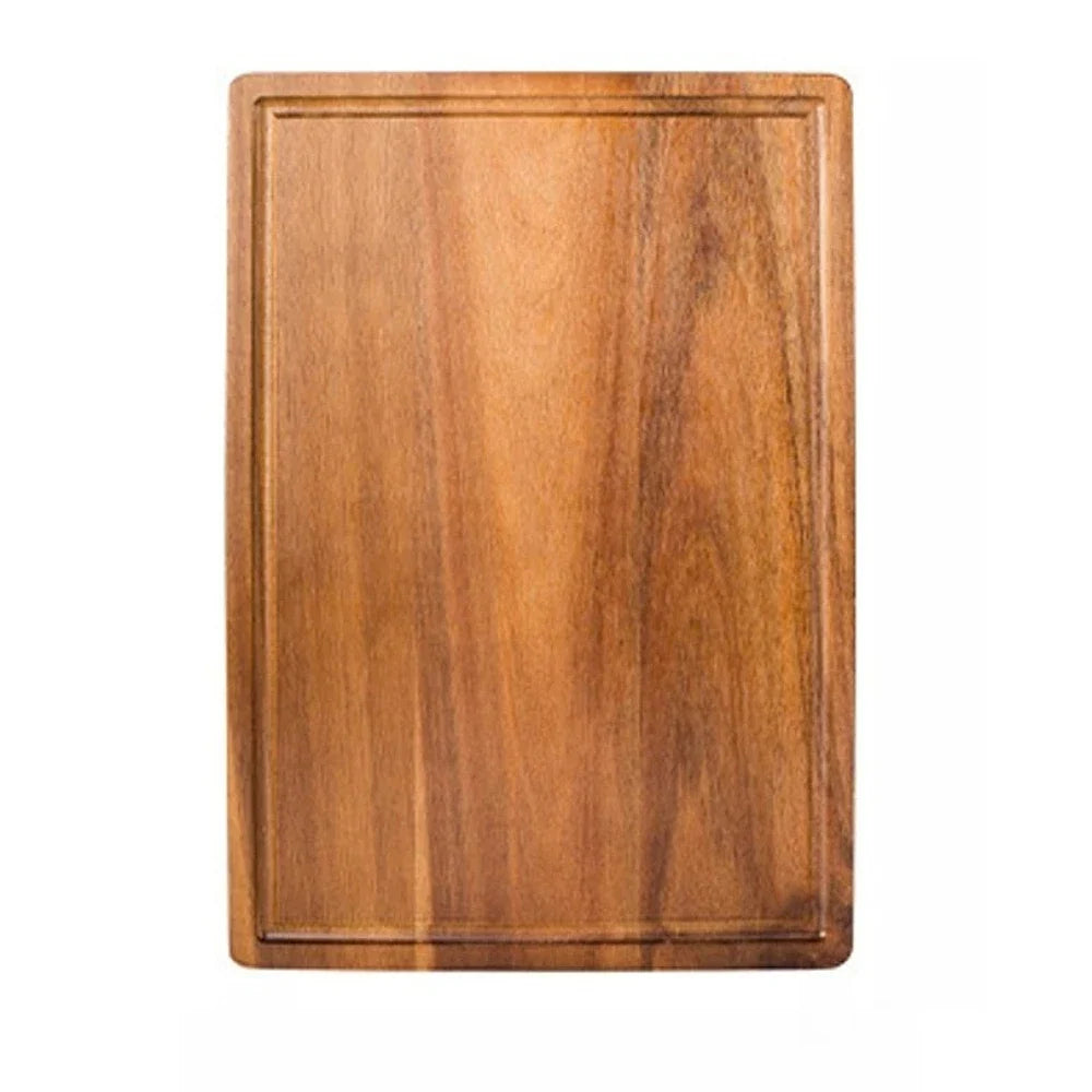 Wooden Cutting Board with Juice Grooves – Kitchen Chopping Tray
