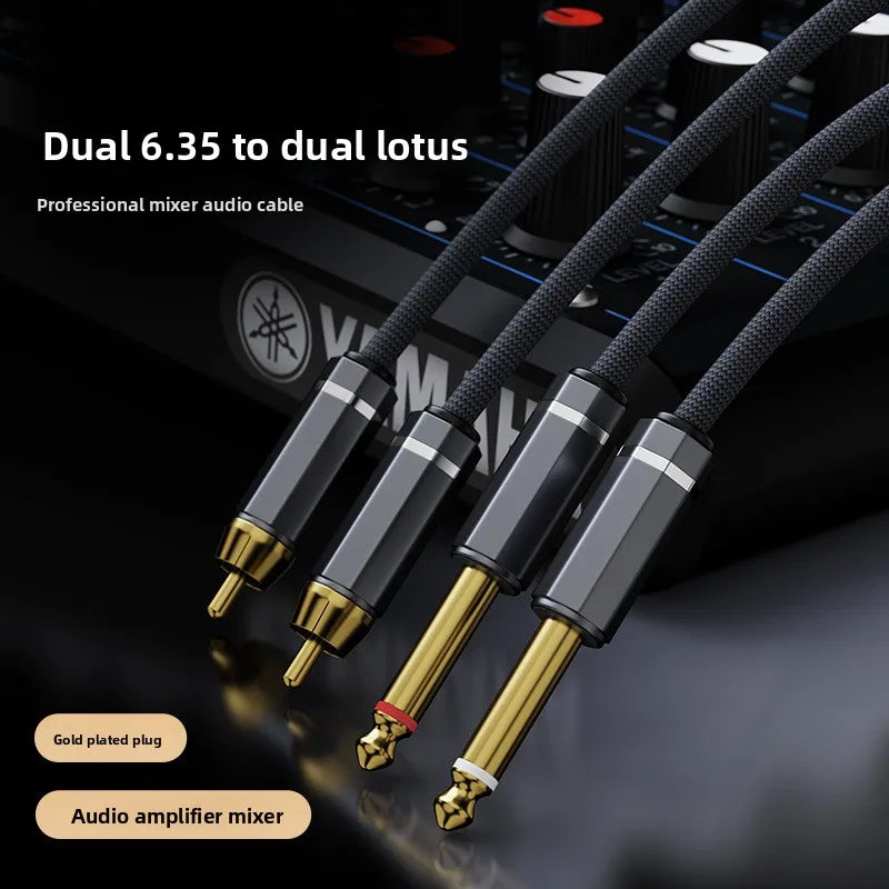 6.35mm to RCA Audio Cable – Dual-Core Mixer Connector