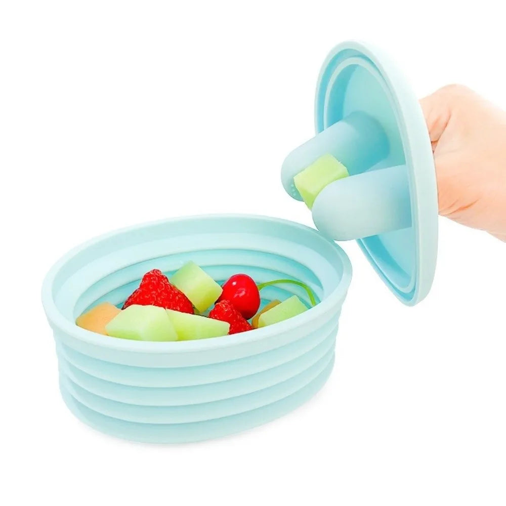 Silicone No-Mess Snack Box with Lid | Foldable Food Container