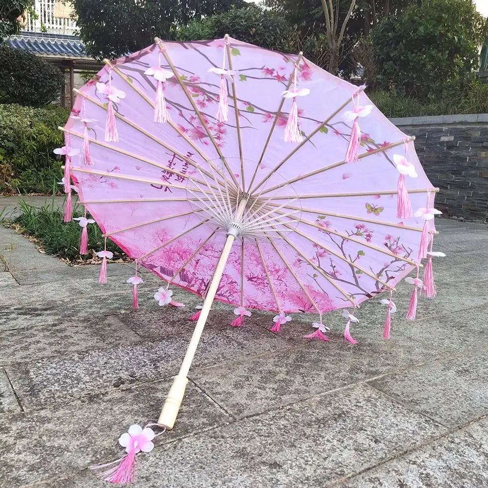 Silk Parasol Umbrella 82cm – Floral Art Wedding & Dance Gift